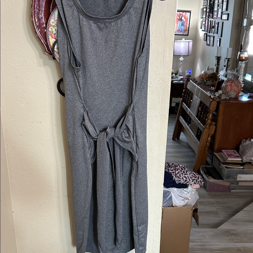 Pink Lily Charcoal Gray Midi Dress